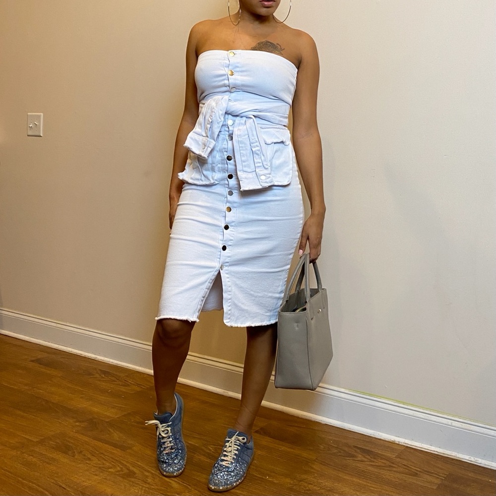 White Denim Dress
